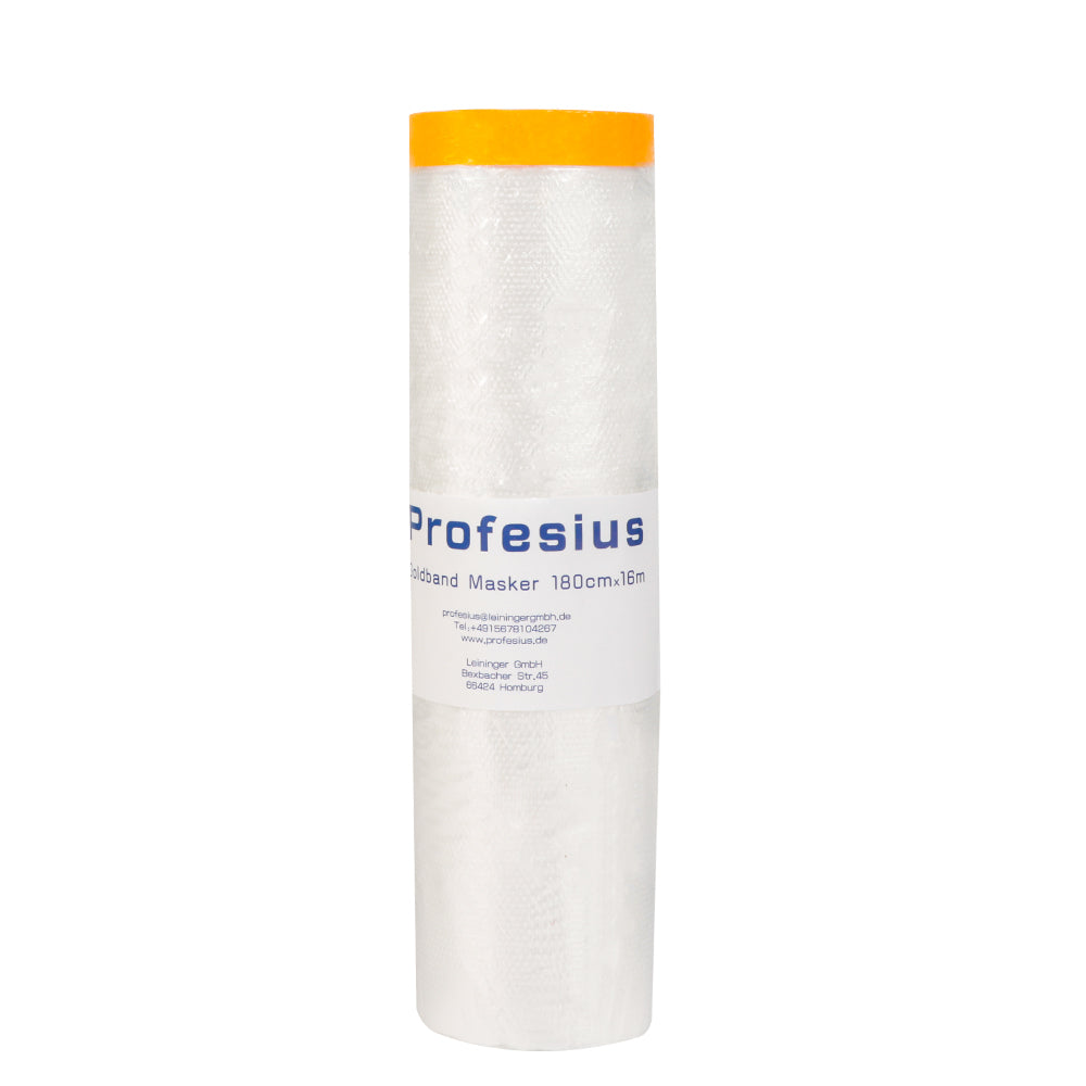 goldband masker produktbild, abdeckfolie mit klebeband, goldband folie selbstklebend