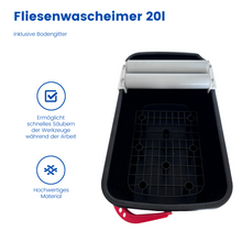 Fliesenleger Waschset – Flieseneimer mit Rollen & Werkzeug