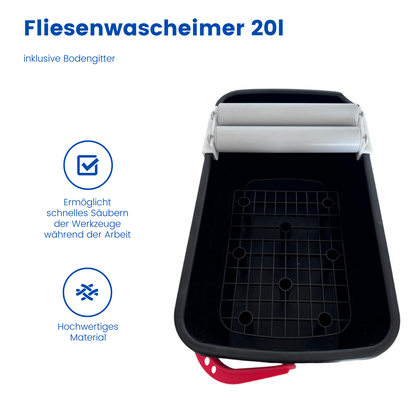 Fliesenleger Waschset – Flieseneimer mit Rollen & Werkzeug