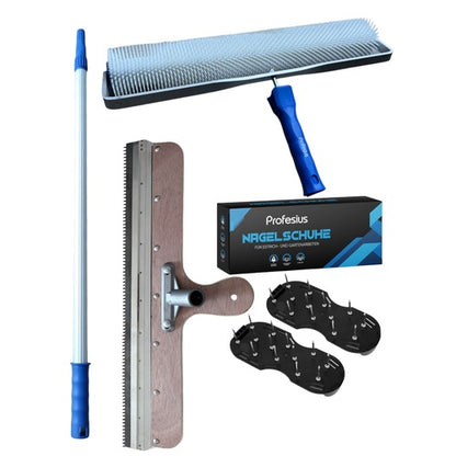 Profi Bodenentlüfter Set mit Großflächenrakel und 50cm Nagelroller