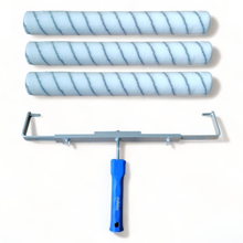bodenbeschichtungswalze 50cm set, 3er set nylon großflächenwalze, epoxidharz walze für garage und keller, verstellbarer bügel für bodenwalze, großflächenwalze für fliesen und beton, nylon walze 13mm florhöhe für bodenbeschichtung, bodenwalze industrie epoxidharz, malerwalze für große flächen