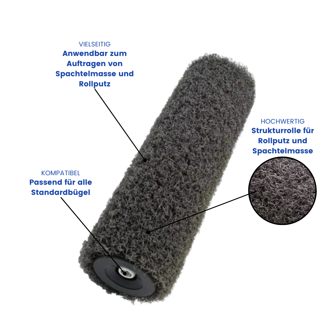 spezialwalze spachtelmasse, beschichtungsroller polyamid, walze für rollputz, spachtelwalze für trockenputz, roller für rollspachtel, spezialwalze innenwand, profi putzroller