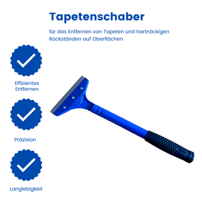 tapetenschaber mit 10 klingen, farbschaber für wände und möbel, wandschaber renovierung werkzeug, universalschaber für tapeten und farbreste, tapetenschaber mit ersatzklingen, schaber zum tapeten entfernen, malerwerkzeug tapetenlöser, farbschaber für boden und wand