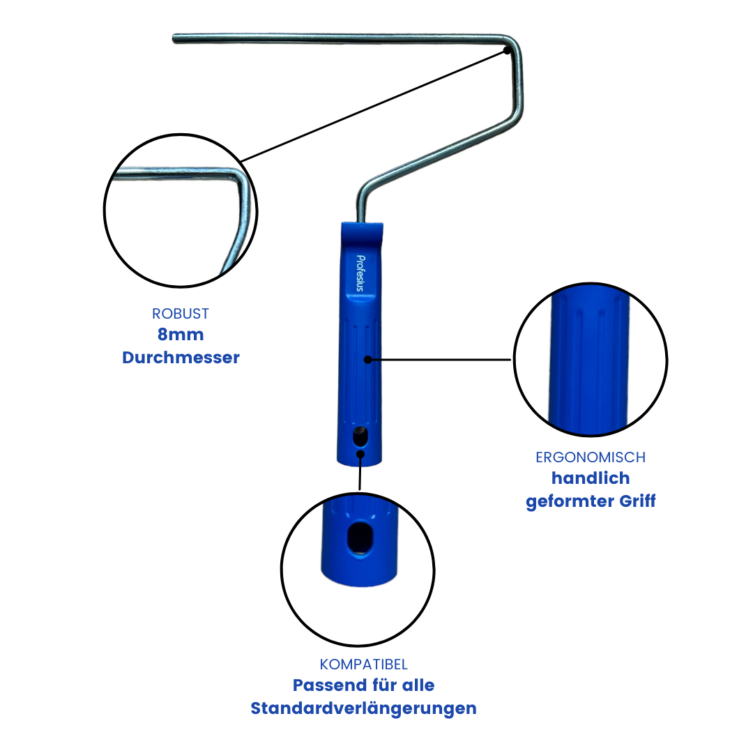 malerbügel 25 cm, farbrollerhalter 26 cm, bügel für große farbwalzen, farbwalzenbügel 23–26 cm, malerzubehör bügel kaufen, profi farbrollerhalter, malerbügel mit griff