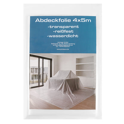 Abdeckfolie 4x5m Malerplane Schutzplane Allzweckfolie HDPE transparent
