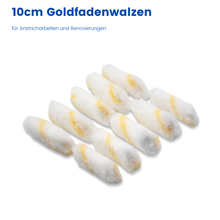 10cm heizkörperwalze goldfaden, mini malerwalze dispersionsfarbe, lackierwalze 10cm latex, farbwalze kunstharzlack, goldfadenwalze kleinflächen, mini roller für ecken