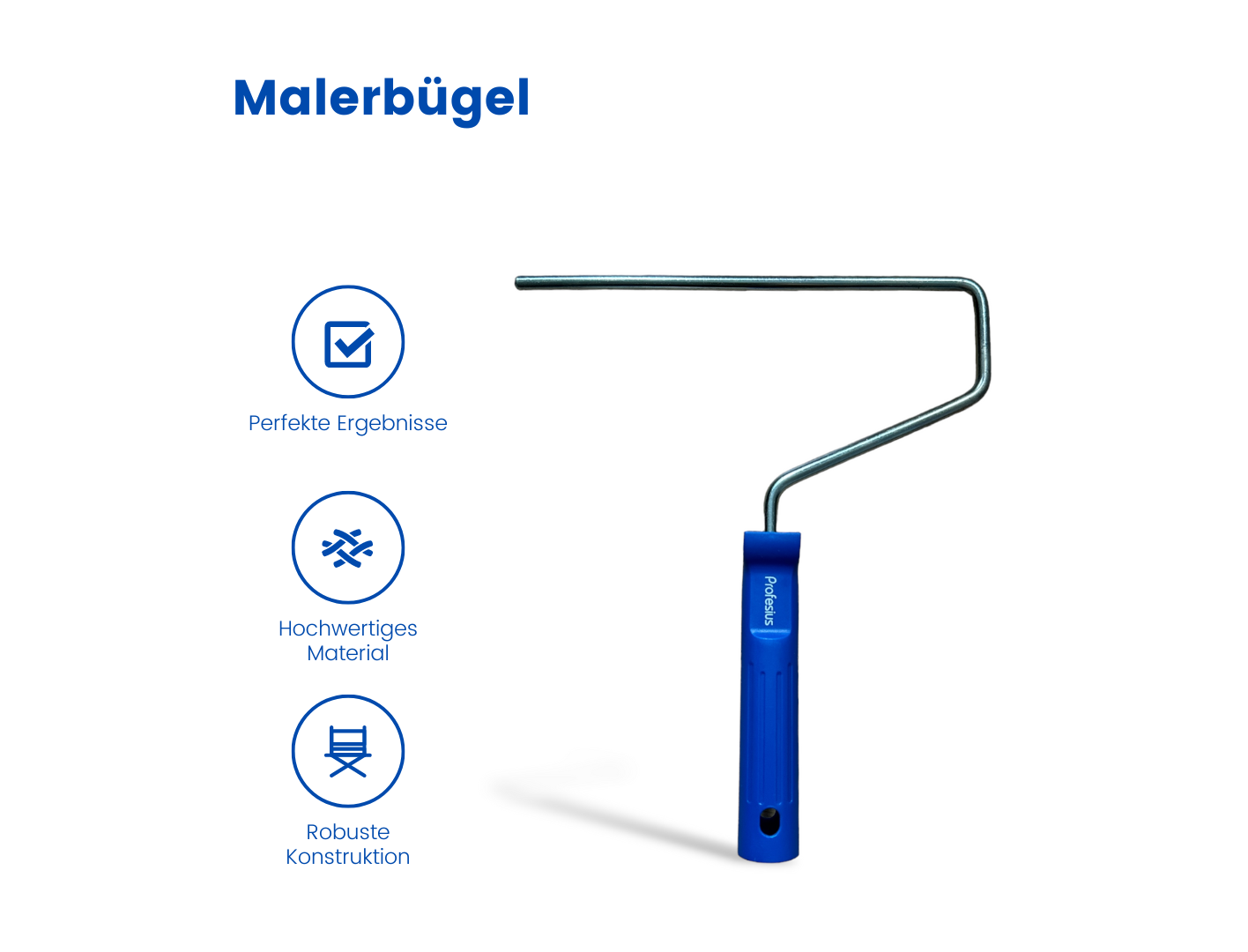 malerbügel 25 cm, farbrollerhalter 26 cm, bügel für große farbwalzen, farbwalzenbügel 23–26 cm, malerzubehör bügel kaufen, profi farbrollerhalter, malerbügel mit griff