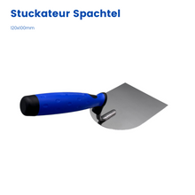 stuckateur spachtel, spachtel für stuckarbeiten, putzspachtel 120x100mm, verputzer spachtel, stuckateurwerkzeug, spachtelwerkzeug für putz, putzarbeiten spachteln, ergonomischer spachtel