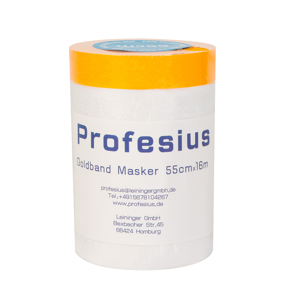 goldband masker produktbild, abdeckfolie mit klebeband, goldband folie selbstklebend