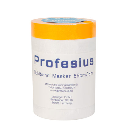 goldband masker produktbild, abdeckfolie mit klebeband, goldband folie selbstklebend