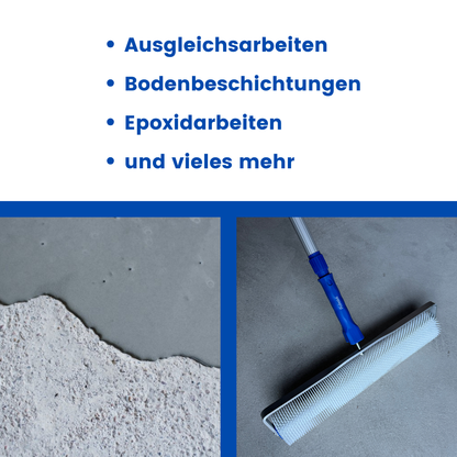 Entlüftungsroller, Bodenbeschichtungs Set - 50 cm Stachelwalze mit Bügel, Mikrofaserwalze, Teleskopverlängerung, Großflächenrakel & Nagelschuhe