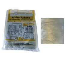Abdeckfolie 4 x 5 Meter – transparente Malerplane aus 12 my Regenerat für Renovierungsarbeiten