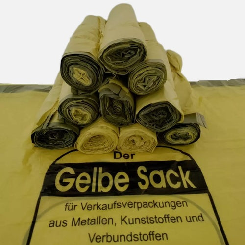 Gelbe Säcke 90 Liter mit Zugband – reißfeste Müllbeutel für Verpackungsabfälle und Wertstoffsammlung