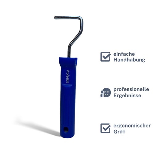 malerbügel blau 5cm, farbrollerhalter für kleine rollen, bügel für mini farbroller, malerbügel 6cm rollen, lackierbügel klein, bügel für farbwalze, malerzubehör bügel


